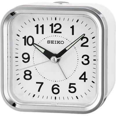 Seiko Bedside Alarm Clock Silver Plastic digital With SEIKO Warranty Brand New 